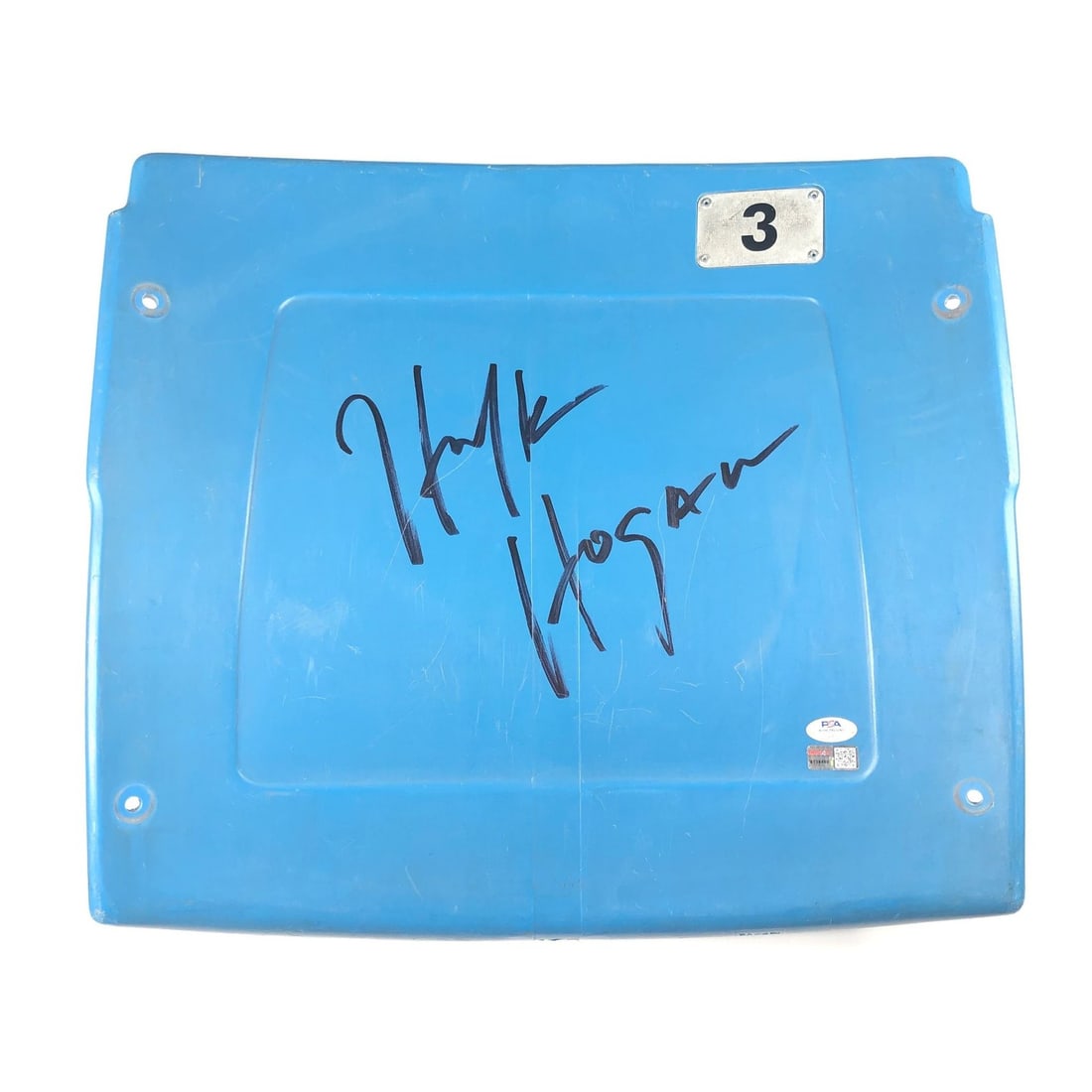 Hulk Hogan Signed Silverdome Seatback PSA/DNA Tristar Autographed Wrestling: Hulk Hogan Signed Silverdome Seatback PSA/DNA Tristar Autographed Wrestling This is a rare #3 Silverdome seat back autographed by the legendary wrestler Hulk Hogan. Known for his iconic slam of Andre 
