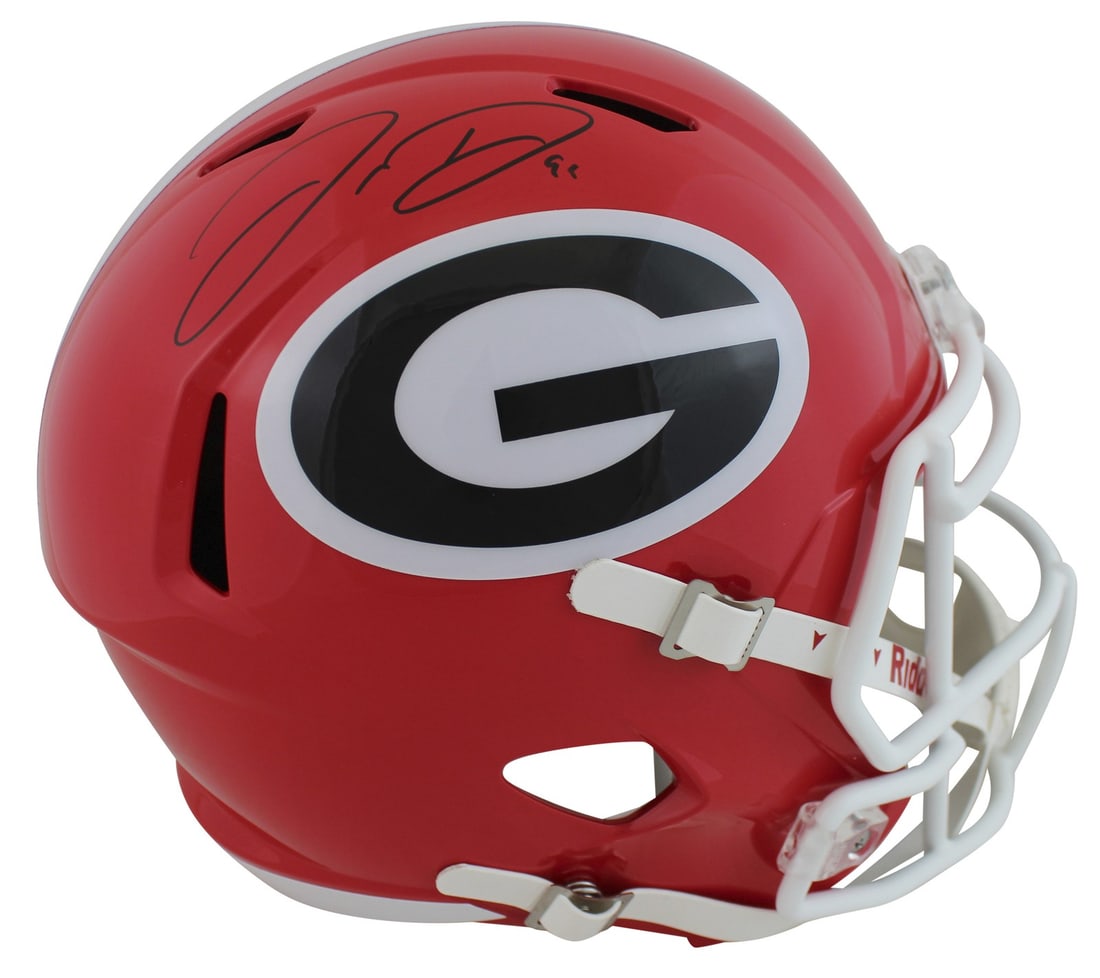 Georgia Bulldogs Jordan Davis Signed Full Size Helmet JSA Authenticated: Georgia Bulldogs Jordan Davis Signed Full Size Helmet JSA Authenticated This authentic full-size Speed Rep helmet is signed by Jordan Davis, a standout player for the Georgia Bulldogs football team. T