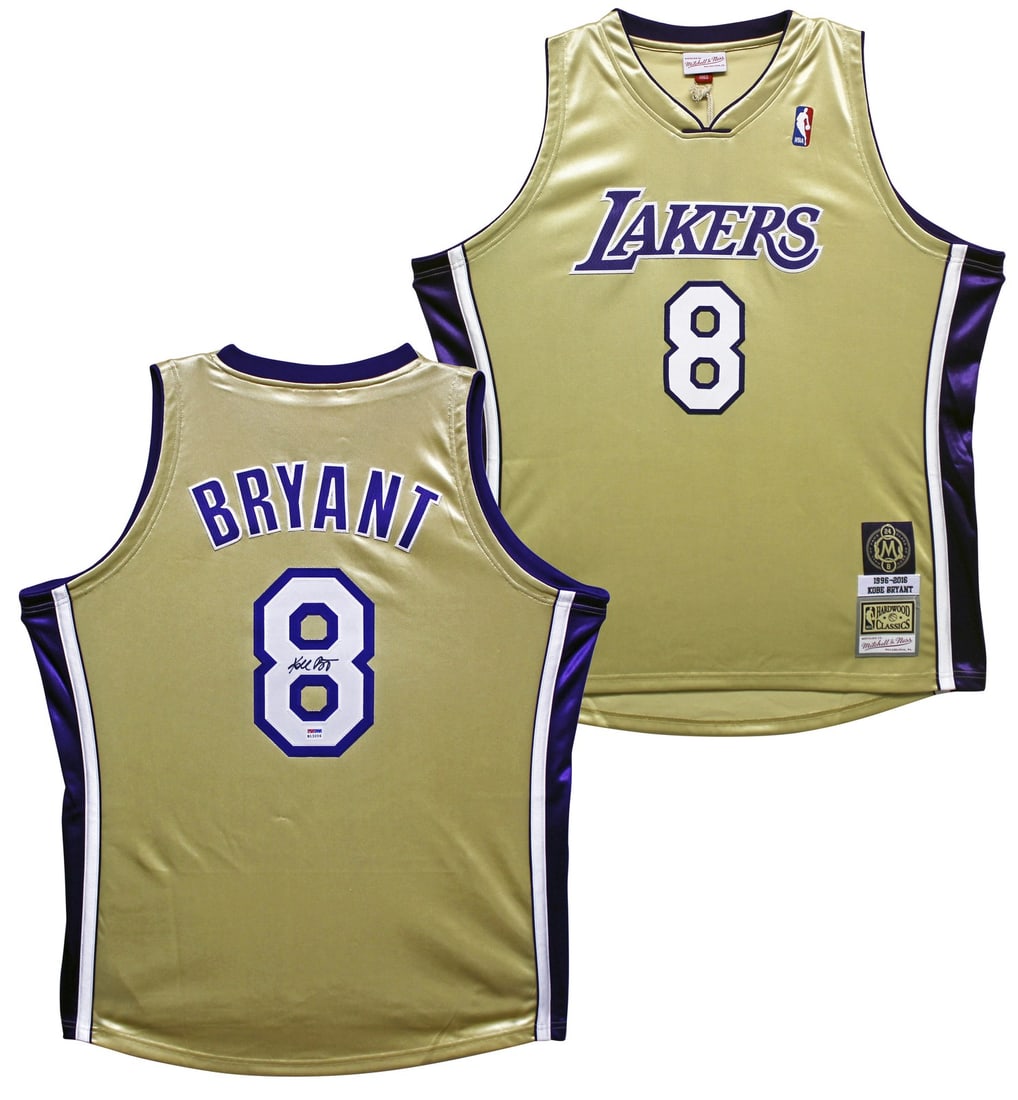 Kobe Bryant Signed Lakers Mitchell & Ness Jersey PSA/DNA HOF Black Mamba: Kobe Bryant Signed Lakers Mitchell & Ness Jersey PSA/DNA HOF Black Mamba Celebrate the legacy of Kobe Bryant with this original Mitchell & Ness 1996-2016 Hall of Fame Hardwood Classics Jersey. Persona