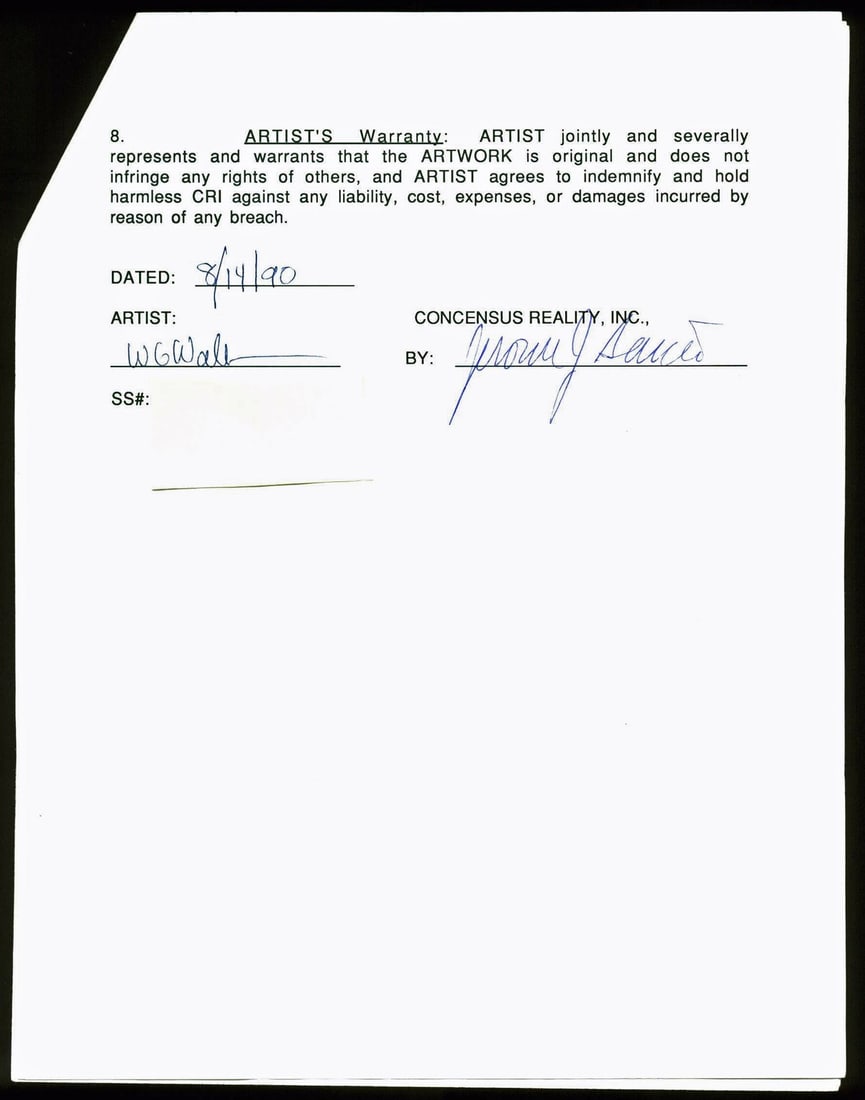 Jerry Garcia Signed 1990 Grateful Dead Agreement PSA Mint 9 (1 of 3)