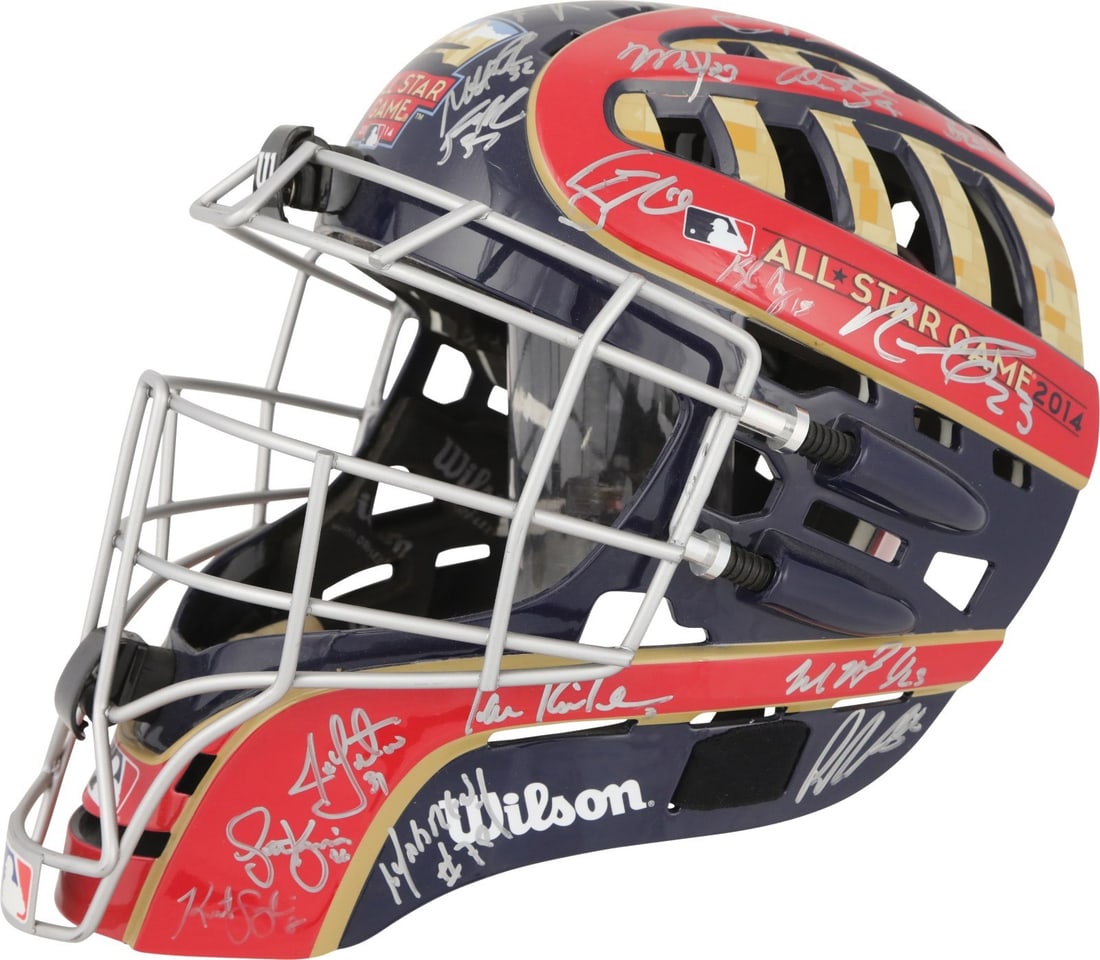PSA DNA signed Wilson catchers helmet from 2014 All Star teams (1 of 13)