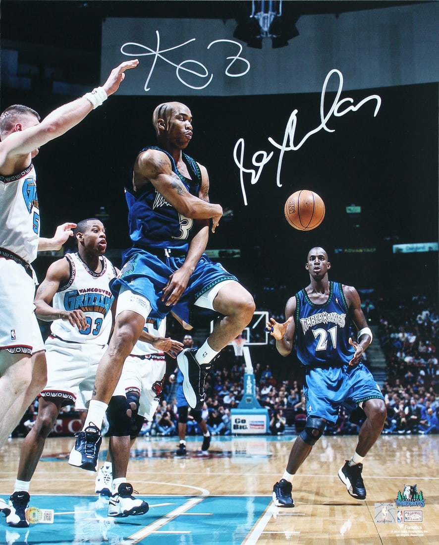 Kevin Garnett Stephon Marbury Signed 16x20 Photo BAS Authenticated Timberwolves: Kevin Garnett Stephon Marbury Signed 16x20 Photo BAS Authenticated Timberwolves This is a remarkable autographed vertical 16x20 photo featuring NBA stars Kevin Garnett and Stephon Marbury of the Minne