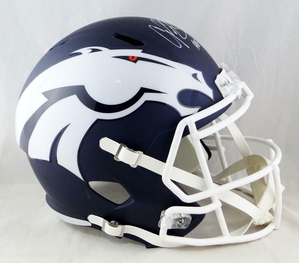 Denver Broncos AMP Speed Full Size Helmet Signed by Champ Bailey JSA (1 of 6)