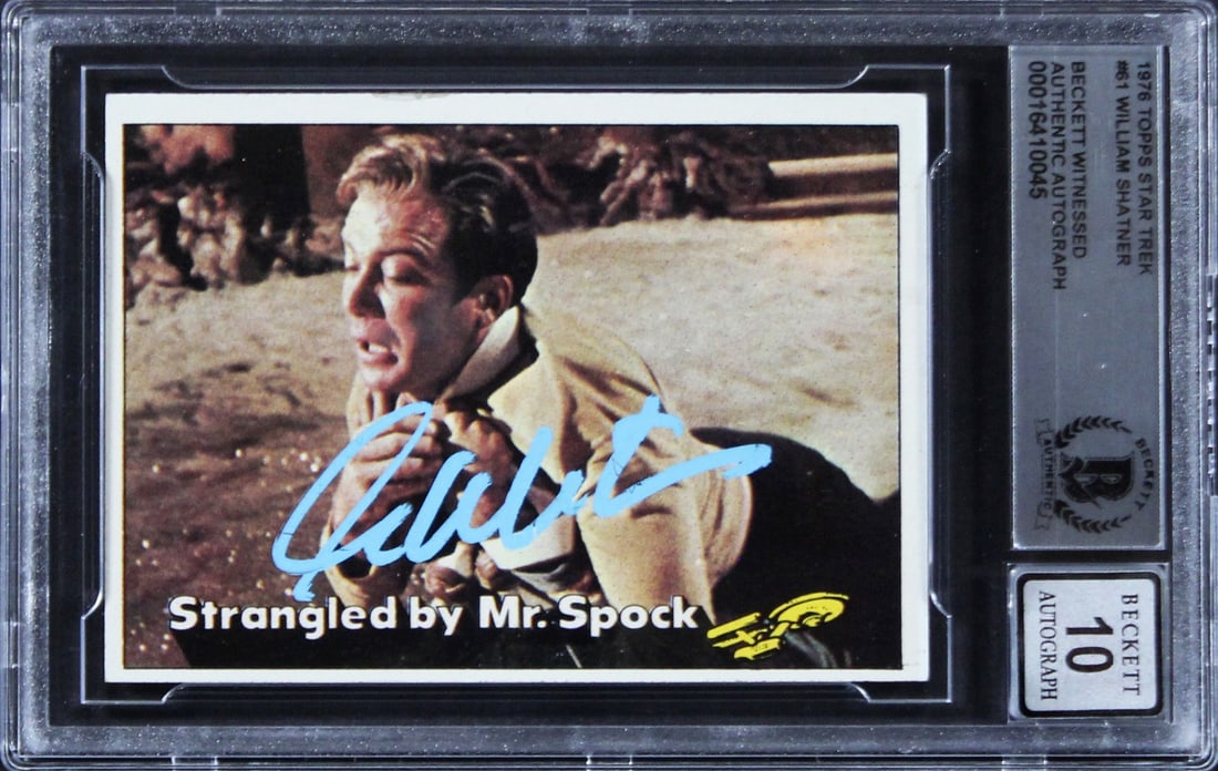 1976 Topps Star Trek #61 signed William Shatner card Beckett slabbed (1 of 2)