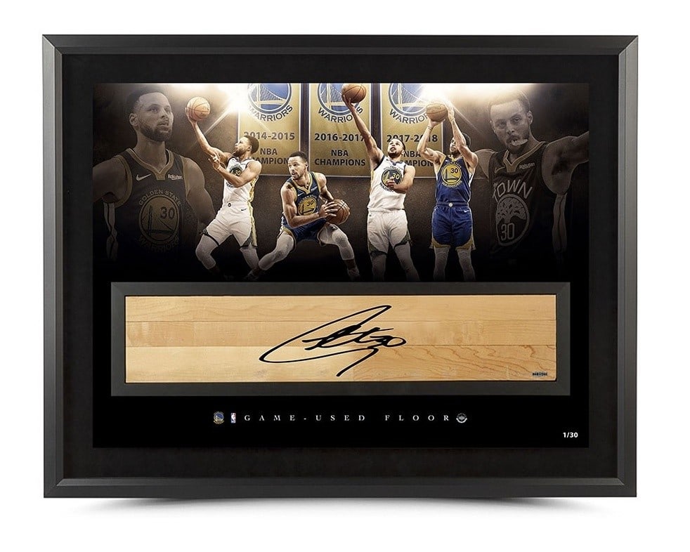 Stephen Curry Autographed 24x36 Framed Game Floor Photo Limited Edition /30 (1 of 2)