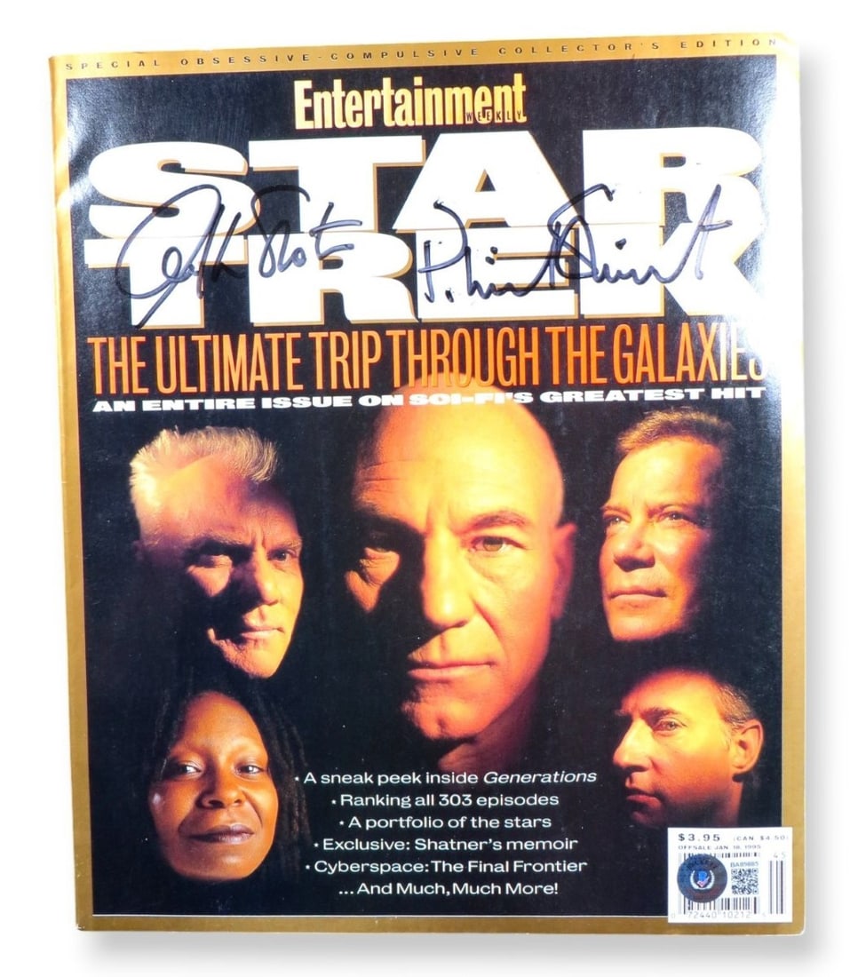 Beckett Authenticated Star Trek Magazine Signed by Shatner and Stewart (1 of 4)
