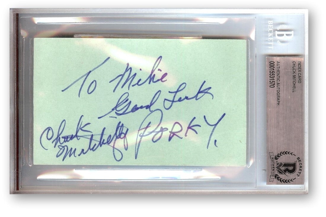 Beckett Authenticated Chuck Mitchell Signed Index Card Porky's Movie Memorabilia (1 of 1)