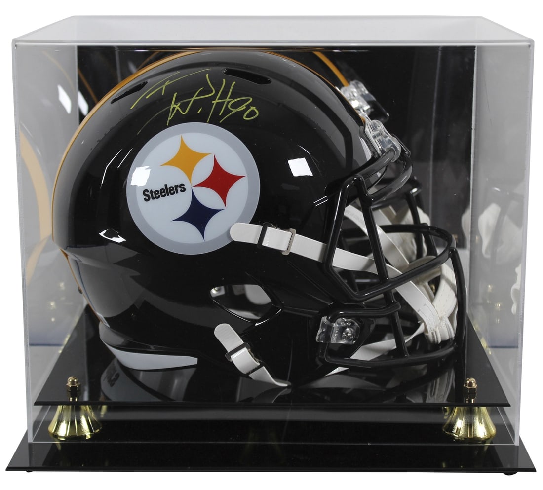 T.J. Watt Signed Steelers Speed Replica Helmet with Display Case JSA (1 of 4)