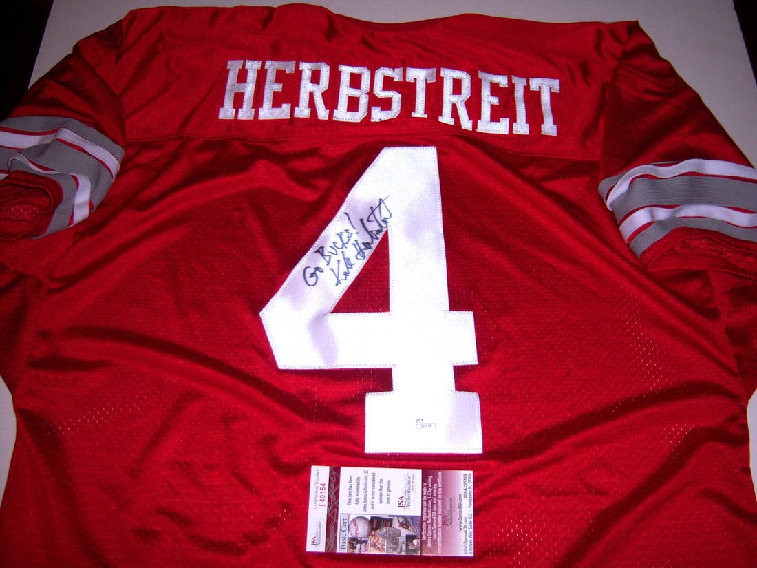 Kirk Herbstreit Signed Ohio State Buckeyes Jersey JSA COA: Kirk Herbstreit Signed Ohio State Buckeyes Jersey JSA COA This original Ohio State Buckeyes jersey is signed by renowned announcer Kirk Herbstreit, making it a must-have for any football fan or collec