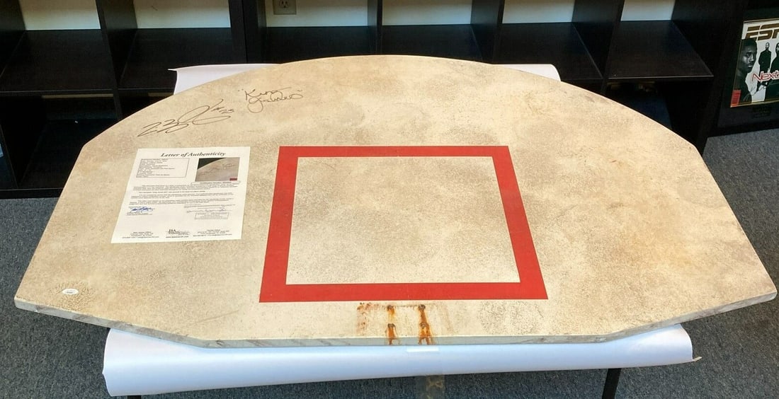 LeBron James Signed Inscribed Full Size Basketball Backboard with JSA COA: LeBron James Signed Inscribed Full Size Basketball Backboard with JSA COA This remarkable full-size basketball backboard is signed and inscribed by LeBron James, famously known as "King James." Measur