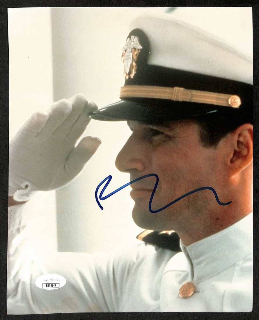 Richard Gere Signed Officer and a Gentleman 8x10 Photo JSA Authenticated: Richard Gere Signed Officer and a Gentleman 8x10 Photo JSA Authenticated This is an original signed 8x10 photo of Richard Gere from the classic film "Officer and a Gentleman." The photo comes with a t