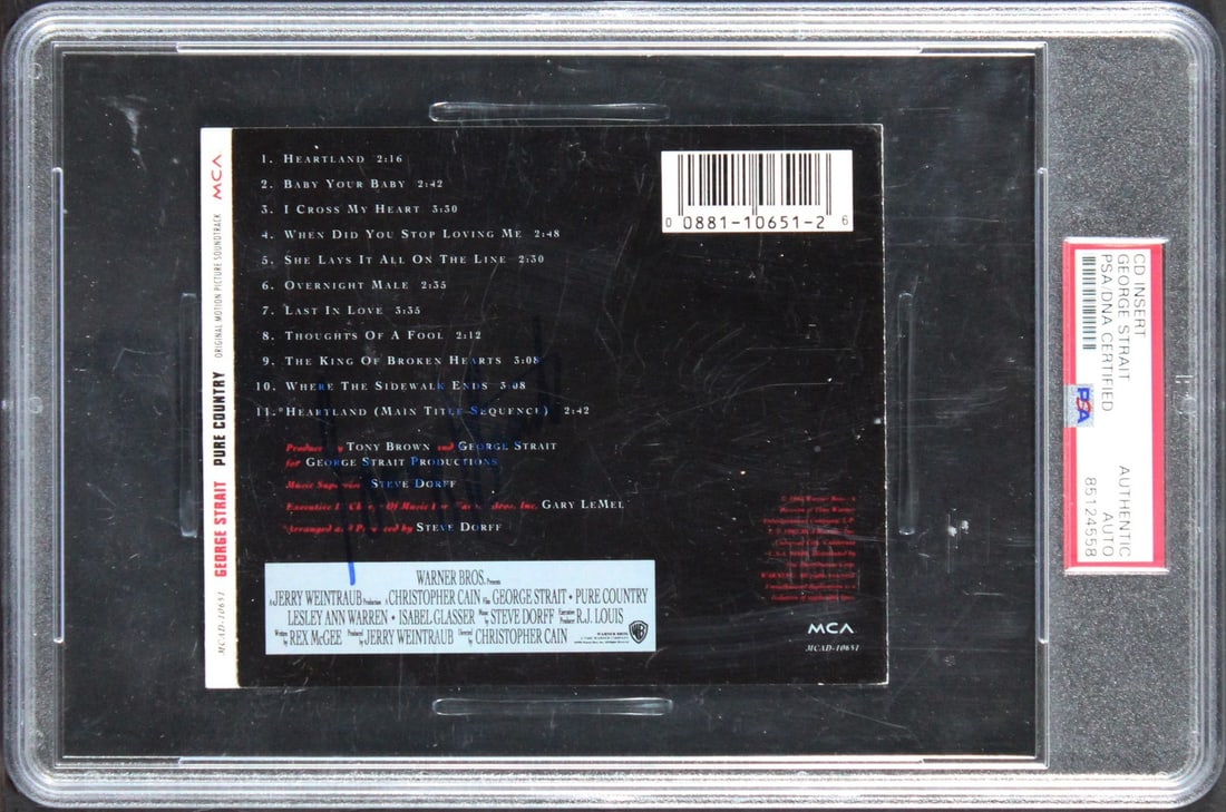 George Strait Signed Pure Country CD Insert PSA DNA Gem Mint 10 Slabbed (1 of 2)