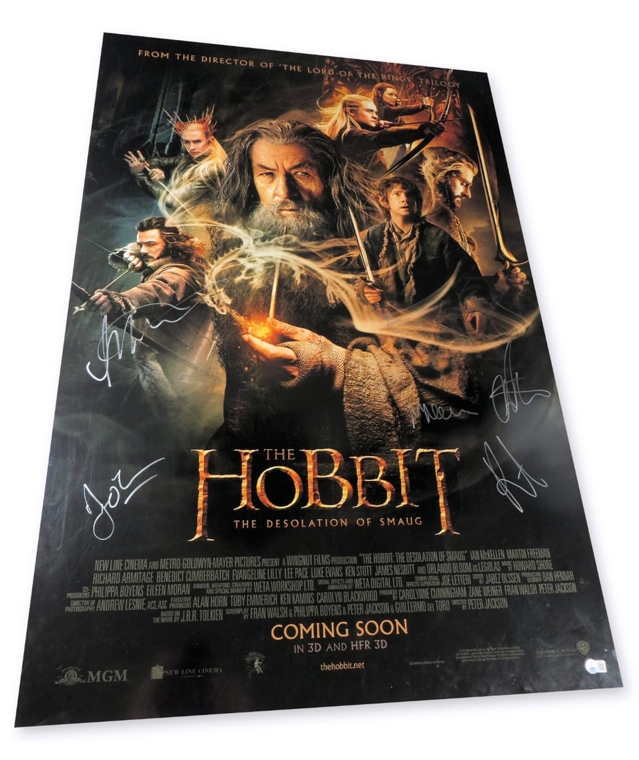 27X40 The Hobbit Desolation of Smaug poster 7 signed BAS (1 of 5)