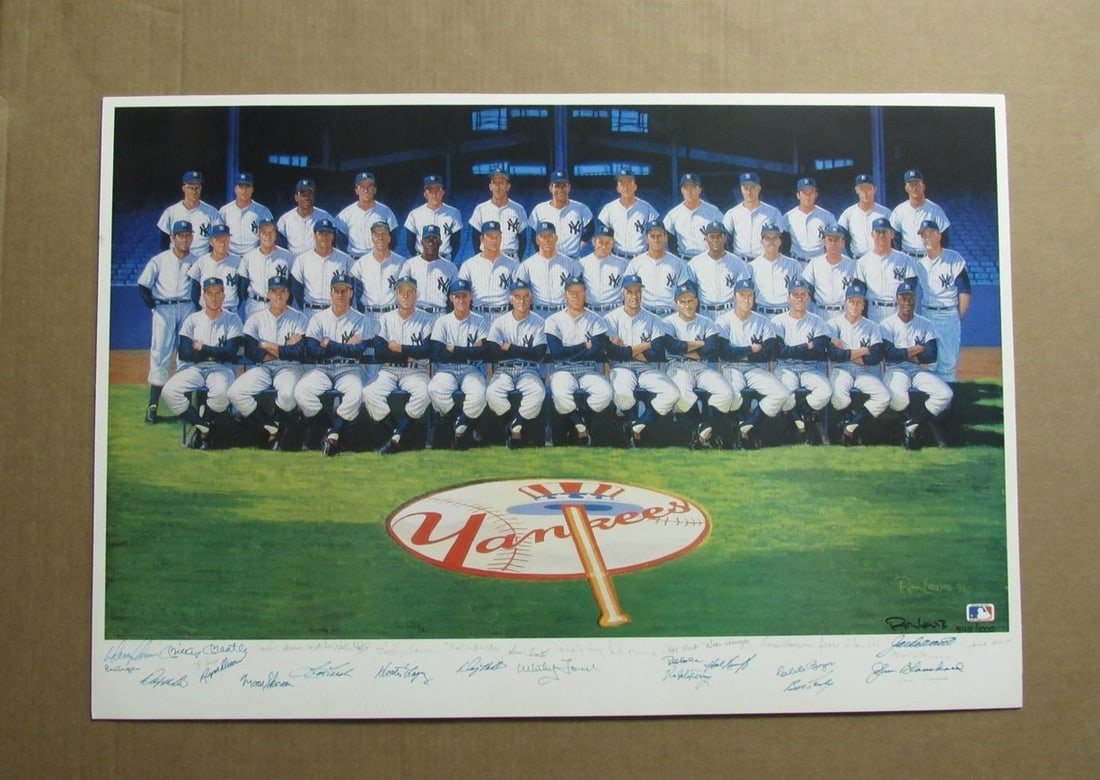 PSA DNA authenticated 1961 Yankees reunion signed lithograph poster 37x25: PSA DNA authenticated 1961 Yankees reunion signed lithograph poster 37x25 This 37x25 inch poster commemorates the 1961 New York Yankees World Series Champions and features the autographs of 33 team me