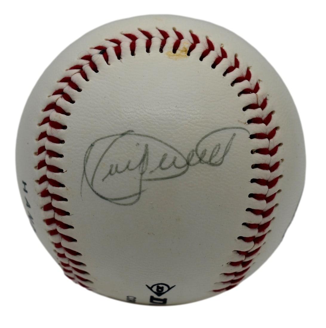 JSA Authenticated Kirby Puckett HOF Autographed Dunlop Baseball Twins: JSA Authenticated Kirby Puckett HOF Autographed Dunlop Baseball Twins Original Dunlop baseball signed by Kirby Puckett with HOF inscription, featuring Minnesota Twins attribution. The autograph is aut