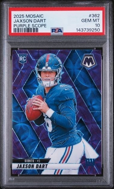 PSA 10 Jaxson Dart 2025 Mosaic Purple Scope RC Card #362 (1 of 2)