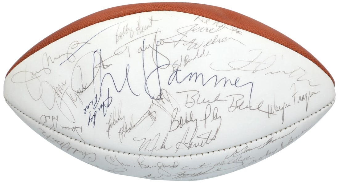 Spalding AFL football signed by 1966 Chiefs 39 autographs PSA DNA: Spalding AFL football signed by 1966 Chiefs 39 autographs PSA DNA This Spalding White Panel AFL football is signed by 39 members of the 1966 Kansas City Chiefs, the AFL Champions. Notable signatures i