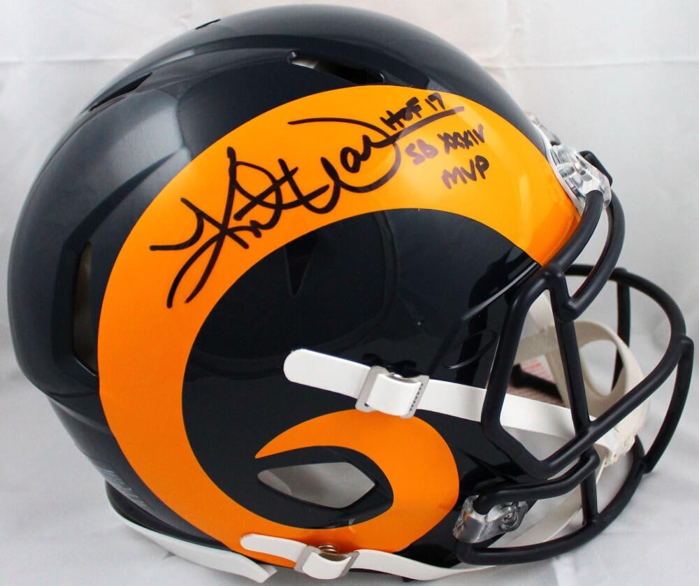 Kurt Warner autographed St. Louis Rams full size helmet 2 inscriptions Beckett holo (1 of 7)
