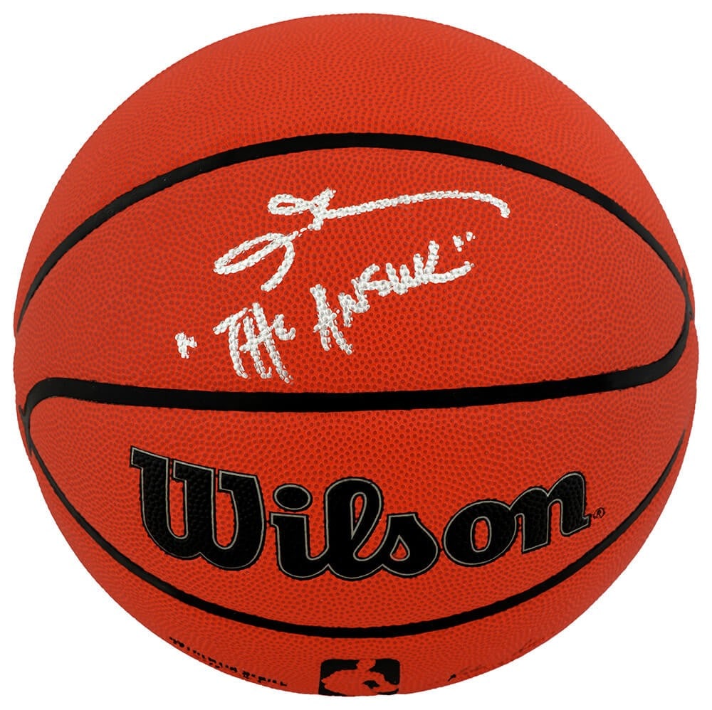 Wilson NBA Basketball Signed by Allen Iverson with The Answer COA: Wilson NBA Basketball Signed by Allen Iverson with The Answer COA Pre-owned Wilson indoor/outdoor NBA basketball signed by Allen Iverson and inscribed "The Answer." This original signed ball is associ
