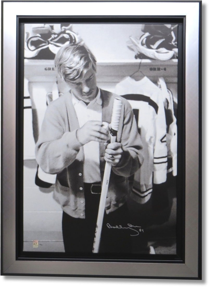 Bobby Orr Signed Canvas Taping the Stick Framed Photo Limited Edition 44 WGA (1 of 5)