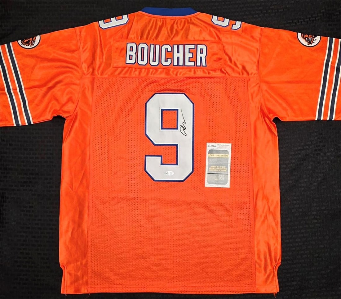 The Waterboy Bobby Boucher Jersey Autographed by Adam Sandler JSA Authenticated: The Waterboy Bobby Boucher Jersey Autographed by Adam Sandler JSA Authenticated This original Bobby Boucher jersey from the movie The Waterboy is signed by Adam Sandler. The autograph is