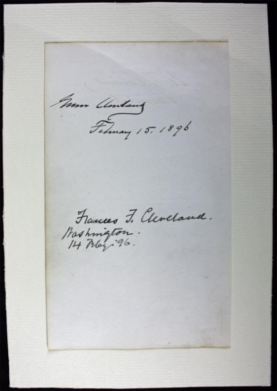 Grover & Frances Cleveland Signed 5x8 Cut PSA/DNA Certified: Grover & Frances Cleveland Signed 5x8 Cut PSA/DNA Certified This authentic 5x8 cut features the signatures of President Grover Cleveland and Frances Cleveland. It bears the dates "February 15, 1896" a