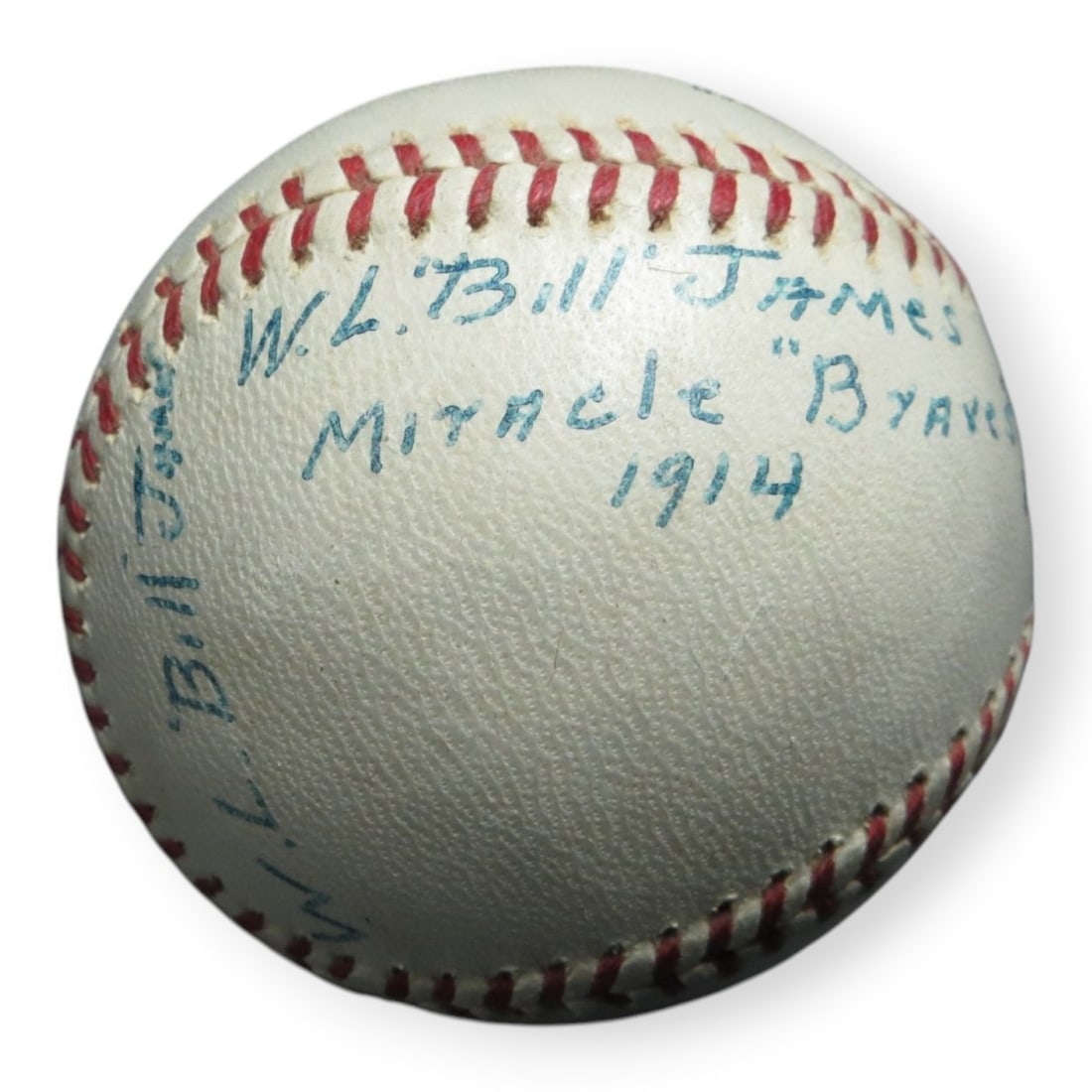 Boston Braves Bill James signed baseball GAI authenticated: Boston Braves Bill James signed baseball GAI authenticated This is an original baseball autographed by W.L. Bill James, a member of the Boston Braves' legendary 1914 "Miracle Braves" team. The autogra