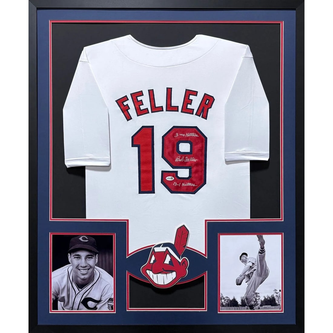 Bob Feller Signed Framed Jersey Cleveland Indians JSA Authenticated (1 of 3)