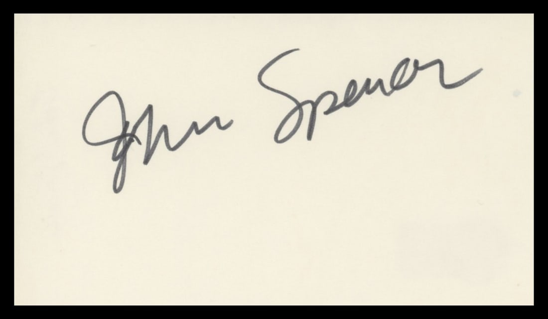 John Spencer Autographed 3x5 Card Beckett Authenticated The West Wing: John Spencer Autographed 3x5 Card Beckett Authenticated The West Wing This is an authentic 3x5 index card personally signed by John Spencer from The West Wing. The autograph is verified by Beckett Aut