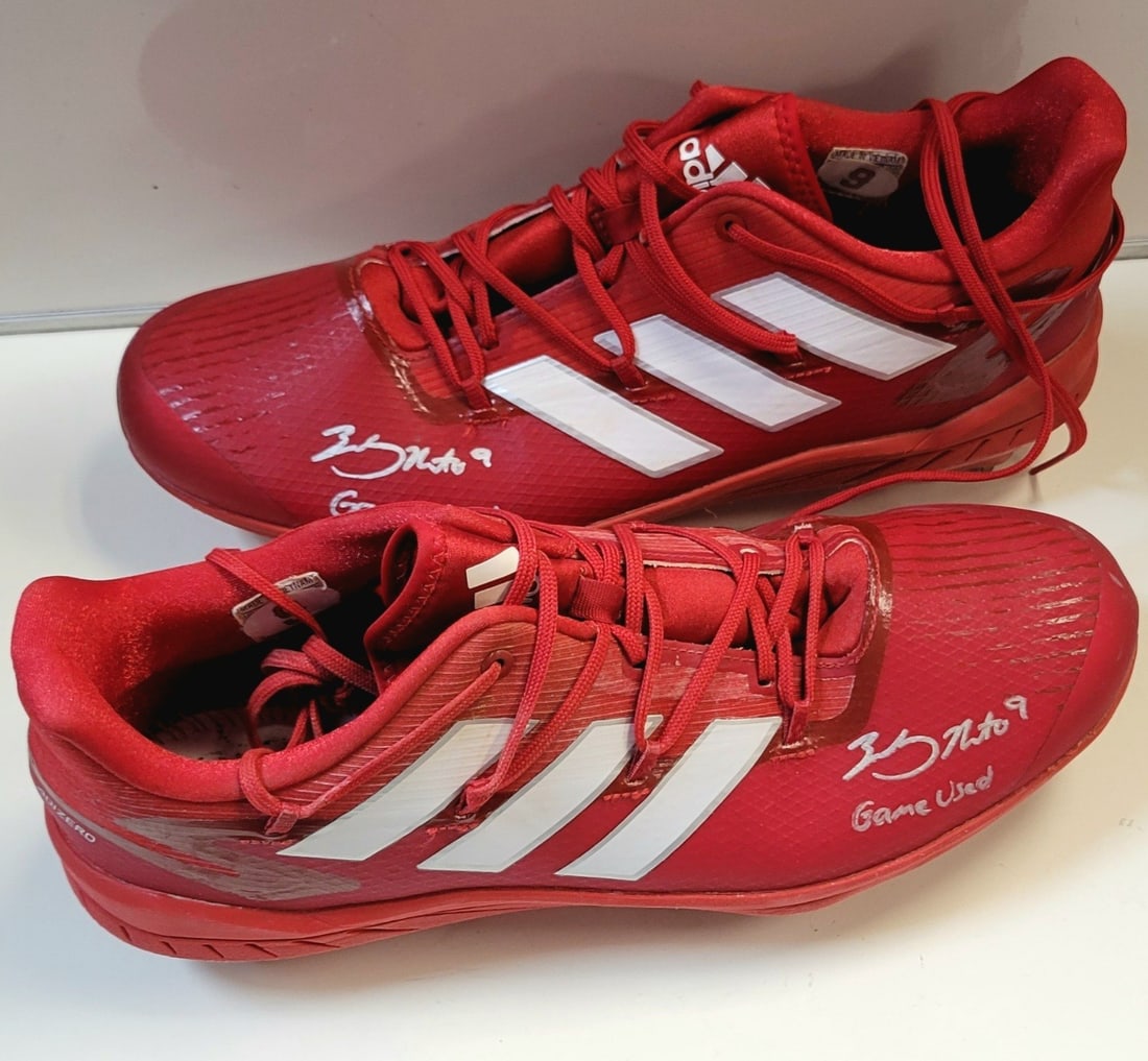 Zach Neto Signed 2023 Game-Used Adidas Cleats Angels BAS Authenticated: Zach Neto Signed 2023 Game-Used Adidas Cleats Angels BAS Authenticated Own a piece of baseball history with these game-used Adidas cleats, signed by Zach Neto of the Los Angeles Angels. Authenticated 