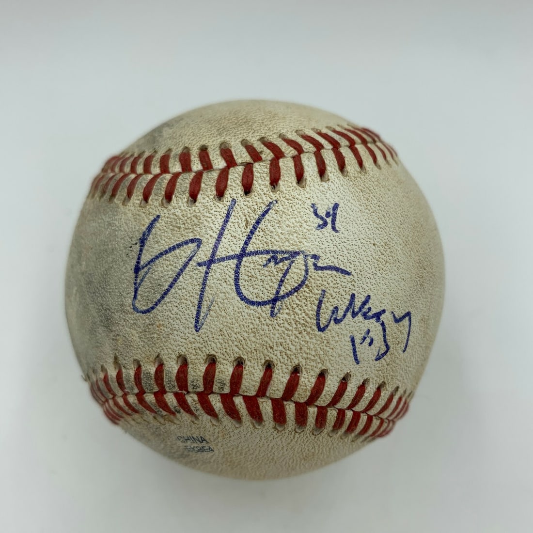 Bryce Harper Signed Game Used Baseball 10-20-2010 JSA COA MLB Authenticated: Bryce Harper Signed Game Used Baseball 10-20-2010 JSA COA MLB Authenticated This historic baseball commemorates Bryce Harper's MLB debut on October 20, 2010. It is a signed game-used Arizona Fall Leag