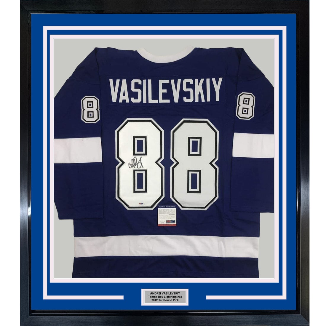 Andrei Vasilevskiy Signed Framed Tampa Bay Jersey PSA COA 35x39 (1 of 2)