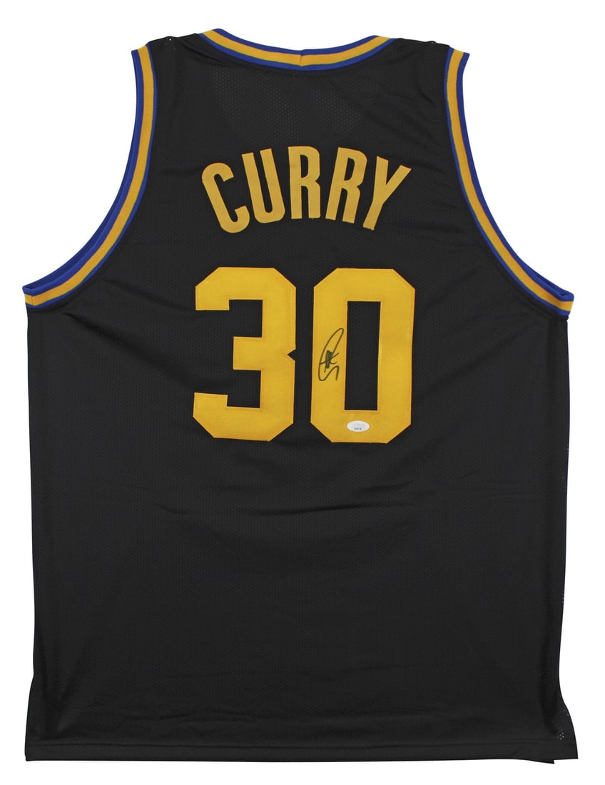 Stephen Curry signed Warriors City Edition black jersey JSA authenticated: Stephen Curry signed Warriors City Edition black jersey JSA authenticated This black City Edition pro style jersey has been personally signed by Stephen Curry of the Golden State Warriors. It is an or