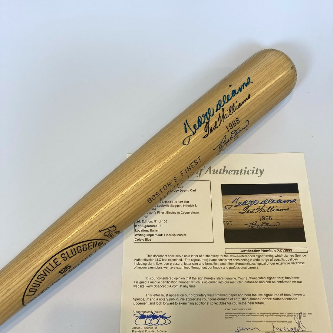 Boston Red Sox Legends Multi Signed Bat Ted Williams Yastrzemski JSA COA (1 of 9)