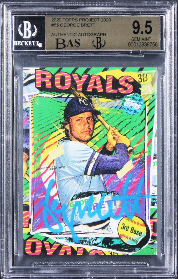George Brett 2020 Topps Project 2020 #55 BAS Slabbed Autographed Card (1 of 2)