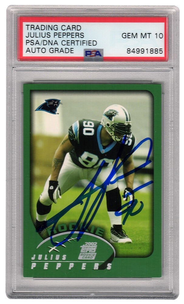 Julius Peppers Signed 2002 Topps Rookie Card #359 PSA Auto 10 (1 of 2)