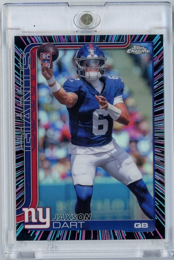 2025 Topps Chrome Jaxson Dart #306 Rookie Neon Pulse Refractor Card (1 of 2)