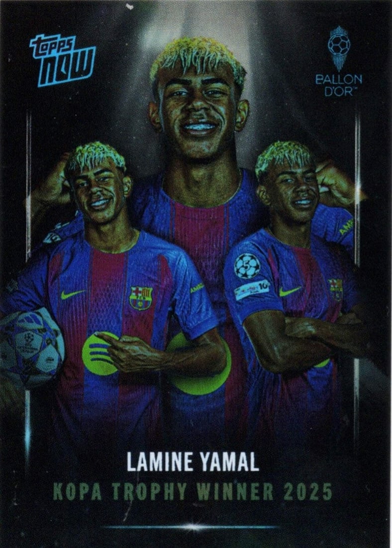 2025 Topps Now Lamine Yamal #006 Kopa Trophy Winner Soccer Card: 2025 Topps Now Lamine Yamal #006 Kopa Trophy Winner Soccer Card Discover the 2025 Topps Now Lamine Yamal #006 Image Variation Kopa Trophy Winner Soccer Card. This authentic card showcases the talented