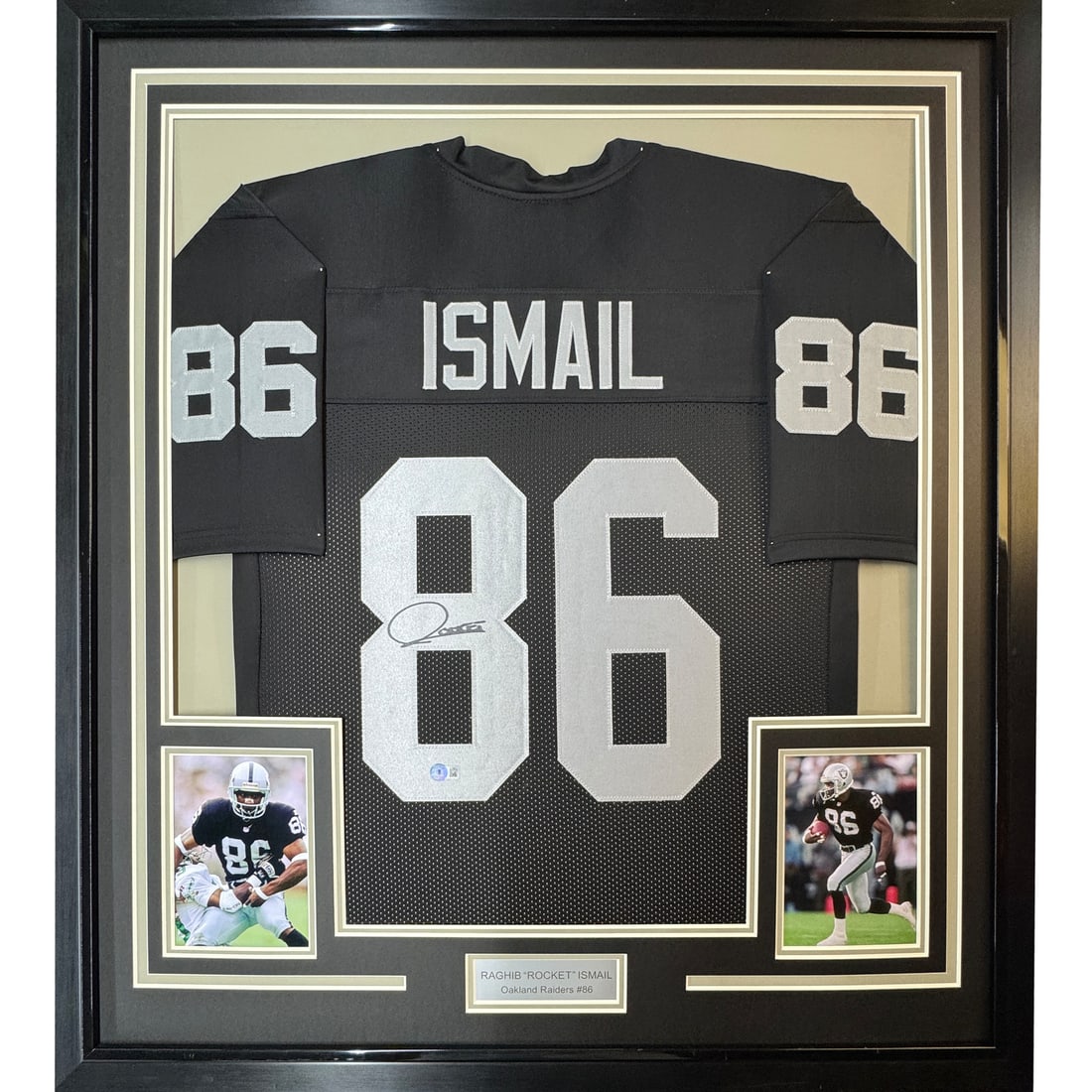 Framed Oakland Raiders Raghib Rocket Ismail Signed Jersey 33x42 JSA (1 of 2)