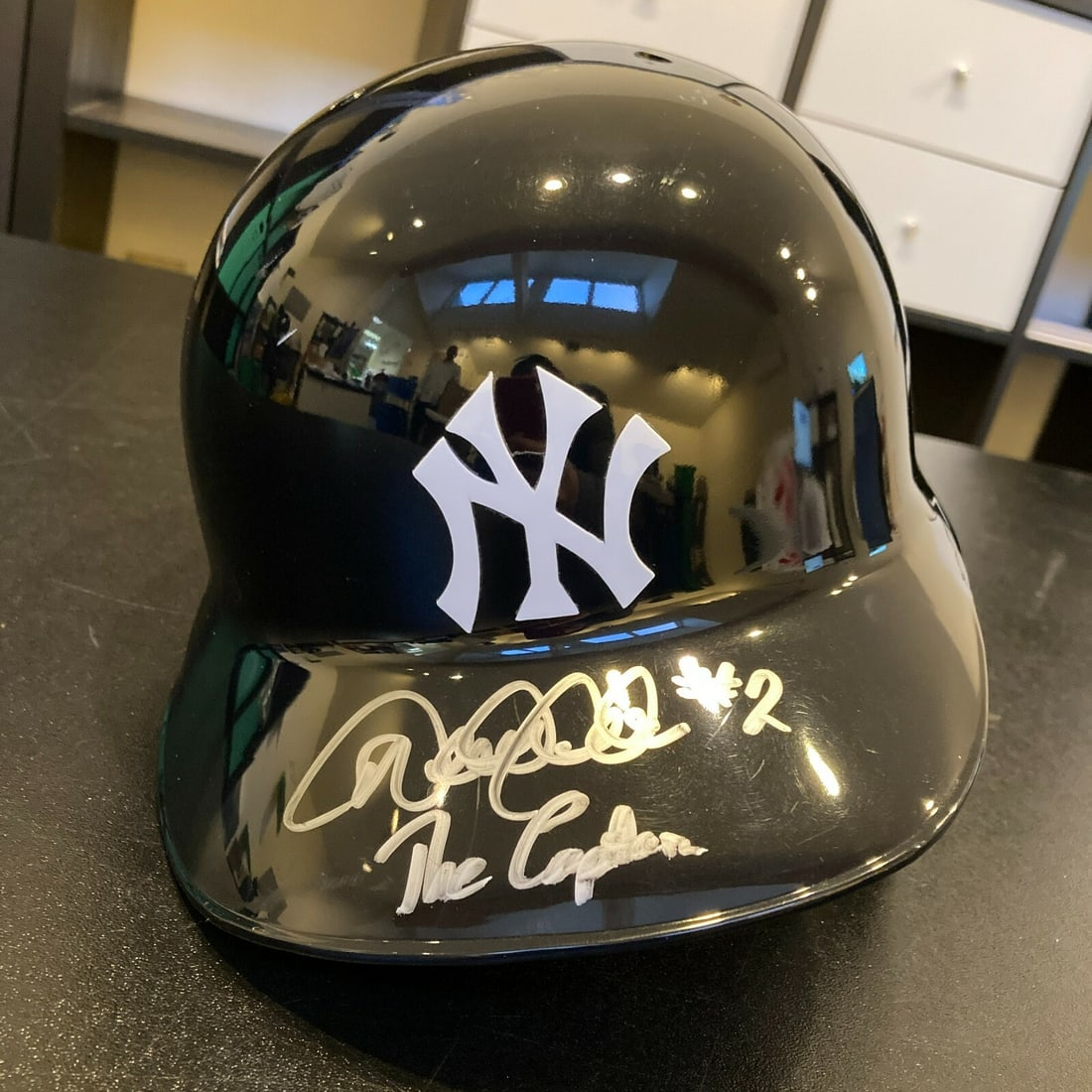 Derek Jeter Signed New York Yankees Game Model Helmet Steiner Authenticated: Derek Jeter Signed New York Yankees Game Model Helmet Steiner Authenticated Own a piece of baseball history with this stunning Derek Jeter '#2 The Captain' signed New York Yankees game model helmet. T