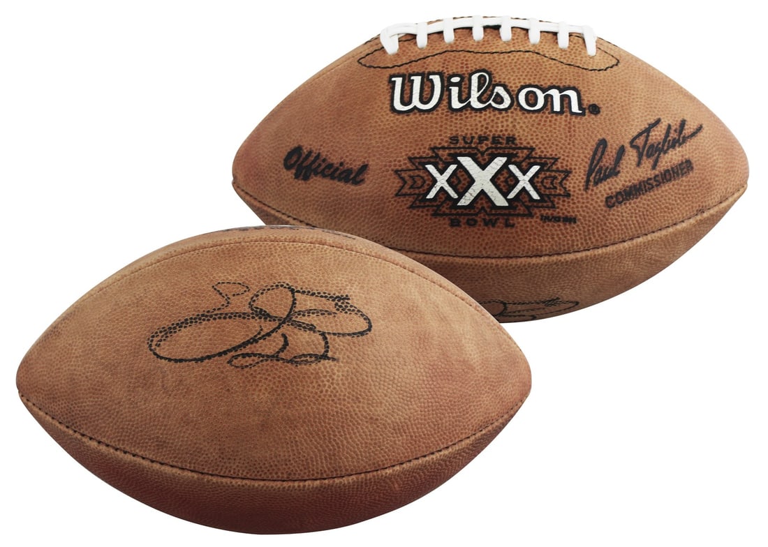 Wilson Super Bowl XXX Football Signed by Emmitt Smith Beckett Witnessed (1 of 4)