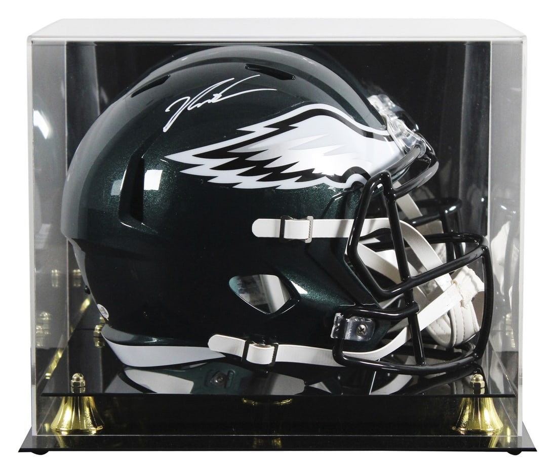 JSA Witness Jalen Carter Eagles Speed Replica Helmet with Display Case (1 of 4)