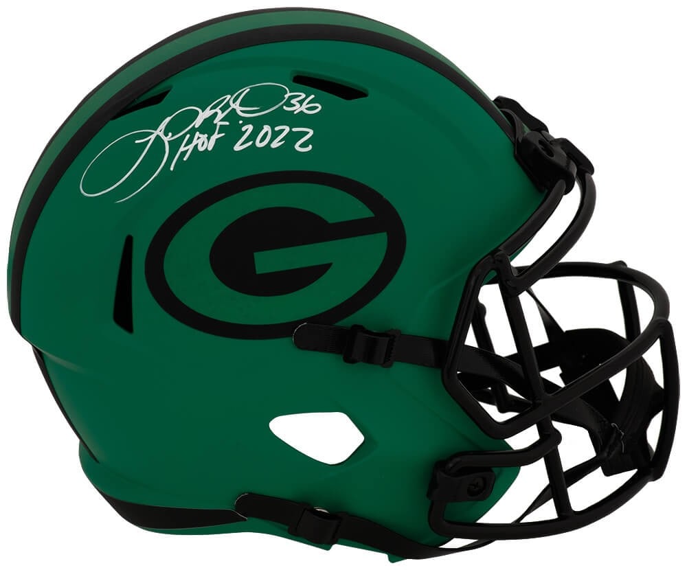 Signed Green Bay Packers Riddell full size speed replica helmet HOF 2022: Signed Green Bay Packers Riddell full size speed replica helmet HOF 2022 This Green Bay Packers Rave Riddell full size speed replica helmet is signed by LeRoy Butler and features a 'HOF 2022' inscript