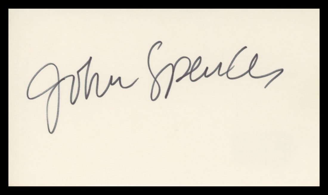 John Spencer Signed 3x5 Card Beckett Authenticated The West Wing Autograph: John Spencer Signed 3x5 Card Beckett Authenticated The West Wing Autograph This 3x5 index card has been personally signed by John Spencer from The West Wing. The autograph is authenticated by Beckett 