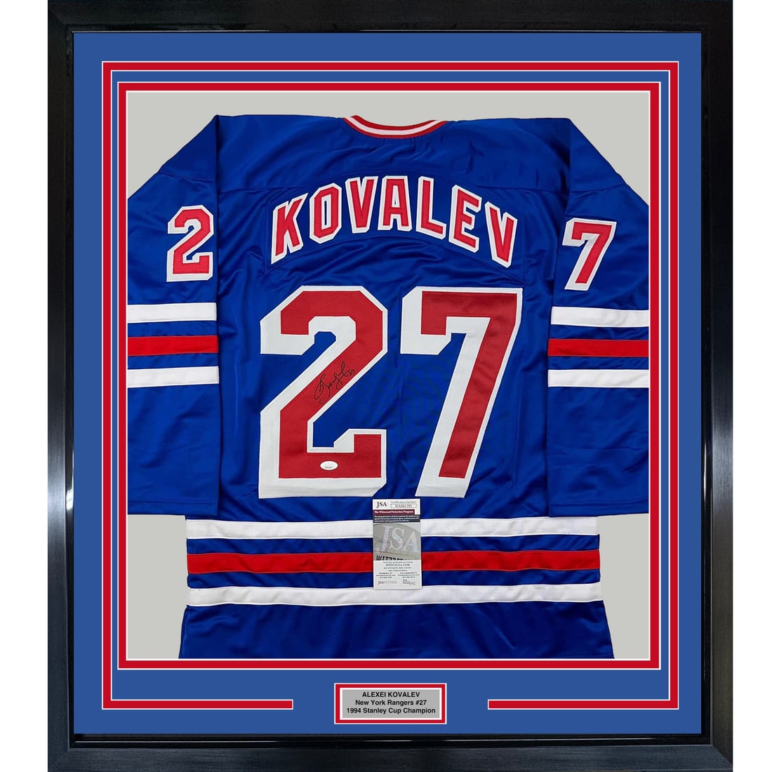 Framed Alexei Kovalev Signed Jersey New York Rangers JSA COA 33x42 (1 of 2)