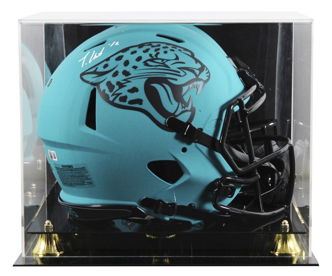 Travis Hunter Signed Jaguars Rave Speed Proline Helmet with BAS Authentication: Travis Hunter Signed Jaguars Rave Speed Proline Helmet with BAS Authentication This authentic Jacksonville Jaguars Rave Full Size Speed Proline Helmet has been personally signed by player Travis Hunte