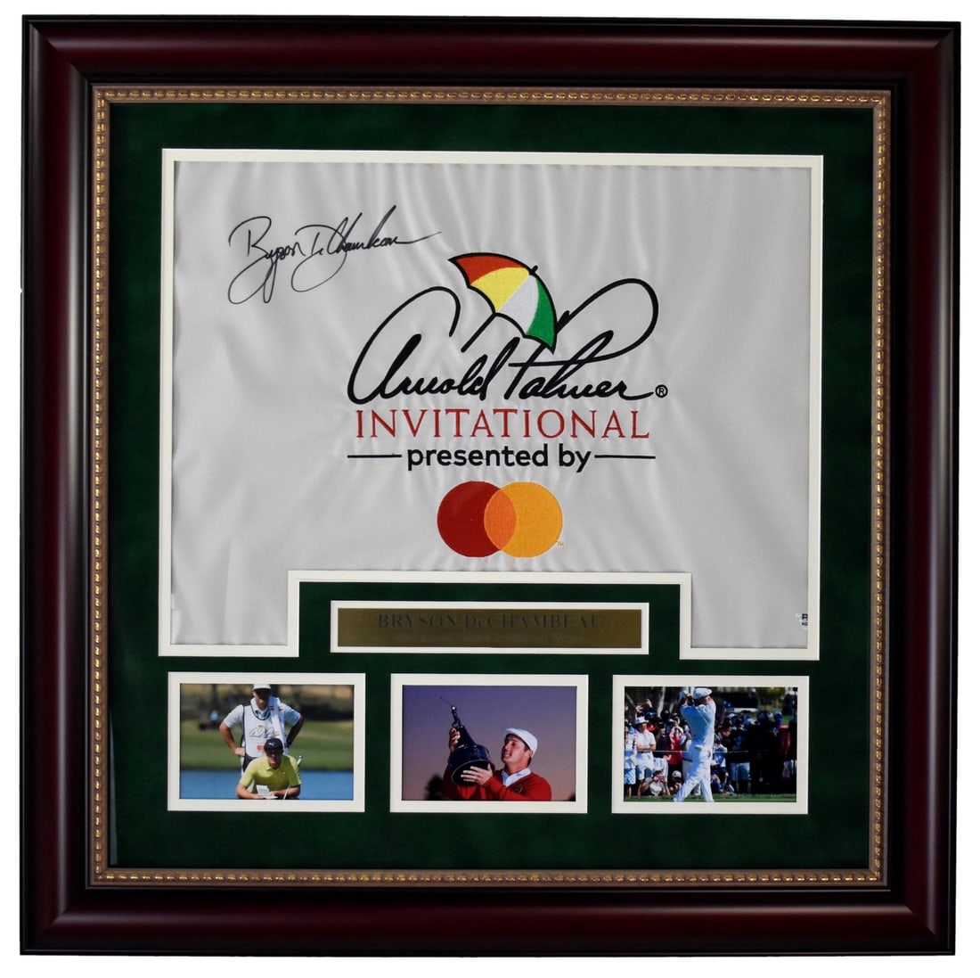 Framed Arnold Palmer Invitational Pin Flag signed by Bryson DeChambeau PSA DNA (1 of 4)