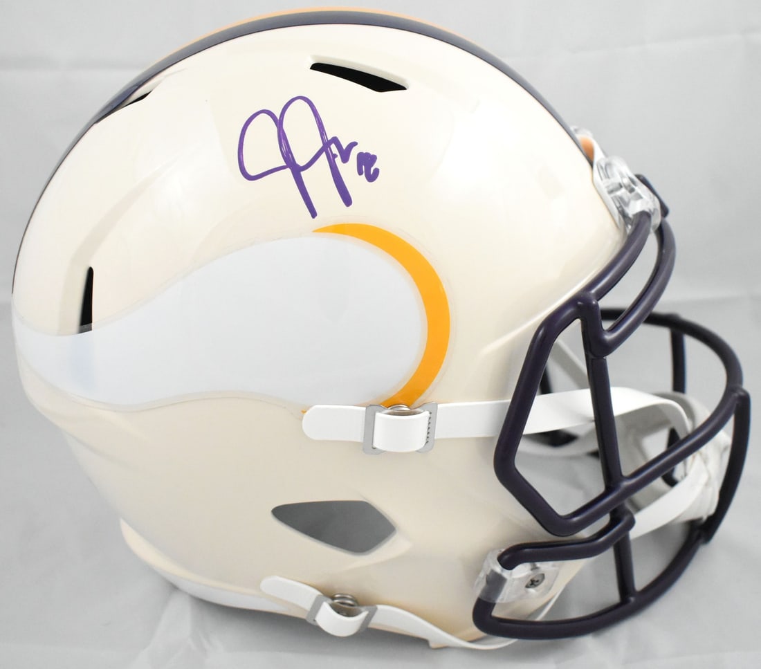Minnesota Vikings Justin Jefferson signed retro speed helmet Beckett W Holo (1 of 6)