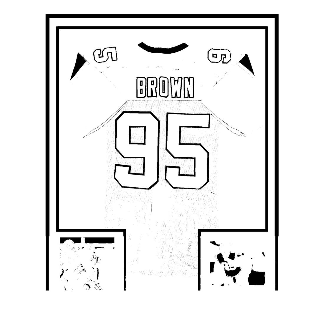 Derrick Brown Panthers Signed Black Jersey Framed Display JSA Authenticated 33x42 (1 of 2)