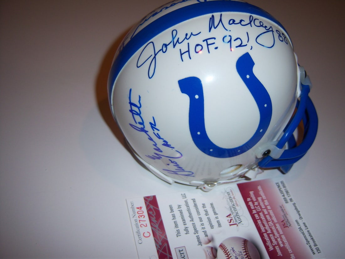 Signed NFL Mini Helmet JSA COA John Mackey Art Donovan Lenny Moore (1 of 2)